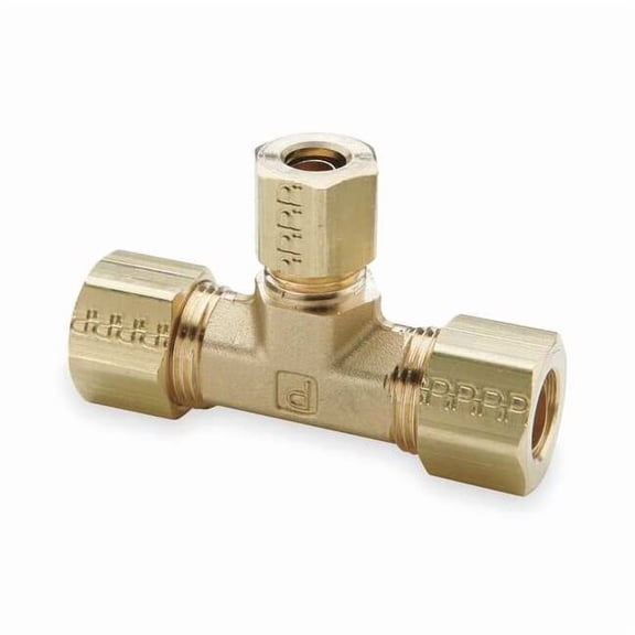 Parker 3/8" x 3/8" x 1/4" Compression Brass Union Tee 10PK 164C-6-6-4