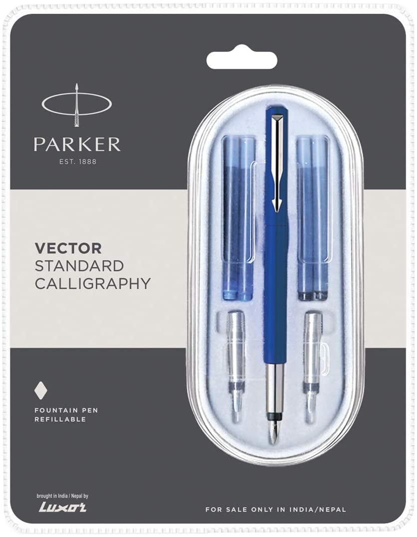 Parker Vector Standard Calligraphy Ct Fountain Pen (Blue)