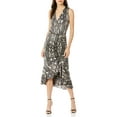 thumbnail image 1 of Parker Women's Briony Sleeveless Wrap Front Ruched Botton Dress, Neutral Python, XS, 1 of 2