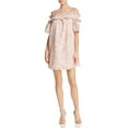 thumbnail image 1 of Parker Womens Eyelet Off-Shoulder Dress, Pink, X-Small, 1 of 1