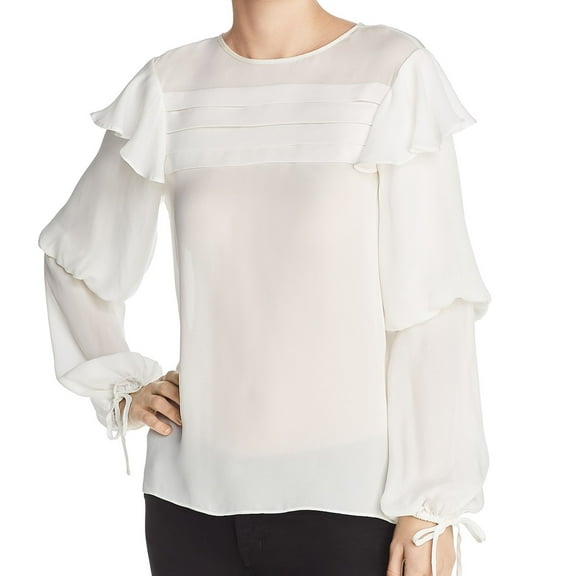 Parker Womens Finch Silk Pullover Blouse, Off-White, X-Small