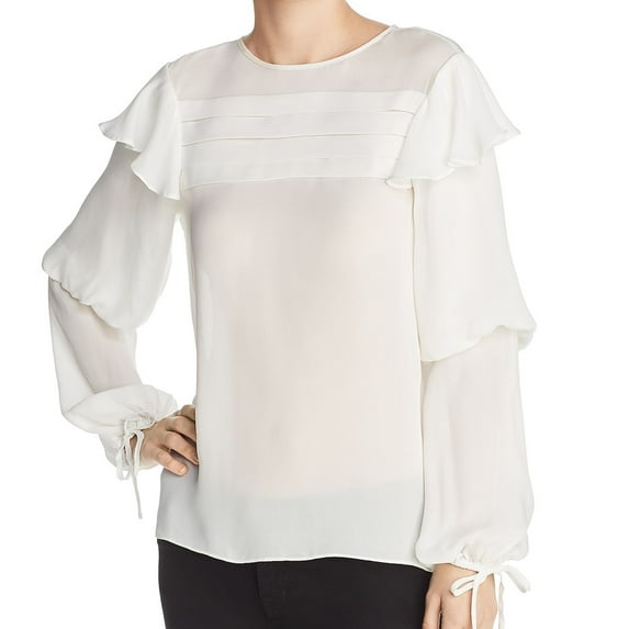 Parker Womens Finch Silk Pullover Blouse, Off-White, X-Small