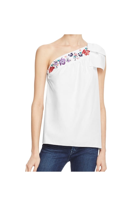 Womens Freya One Shoulder Blouse, White, X-Small