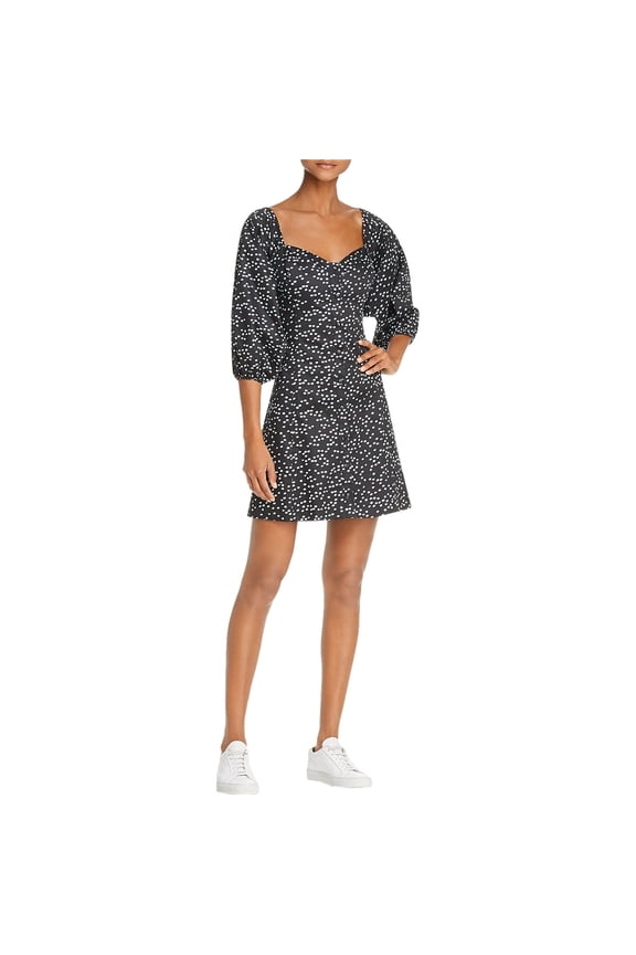 Womens Hattie Mini Dress, Black, 2