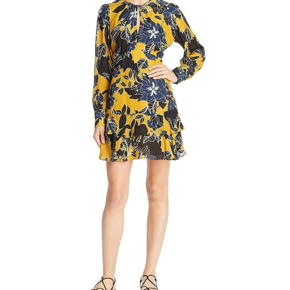 Parker Womens Hayley Silk Blend Floral Print Wear to Work Dress