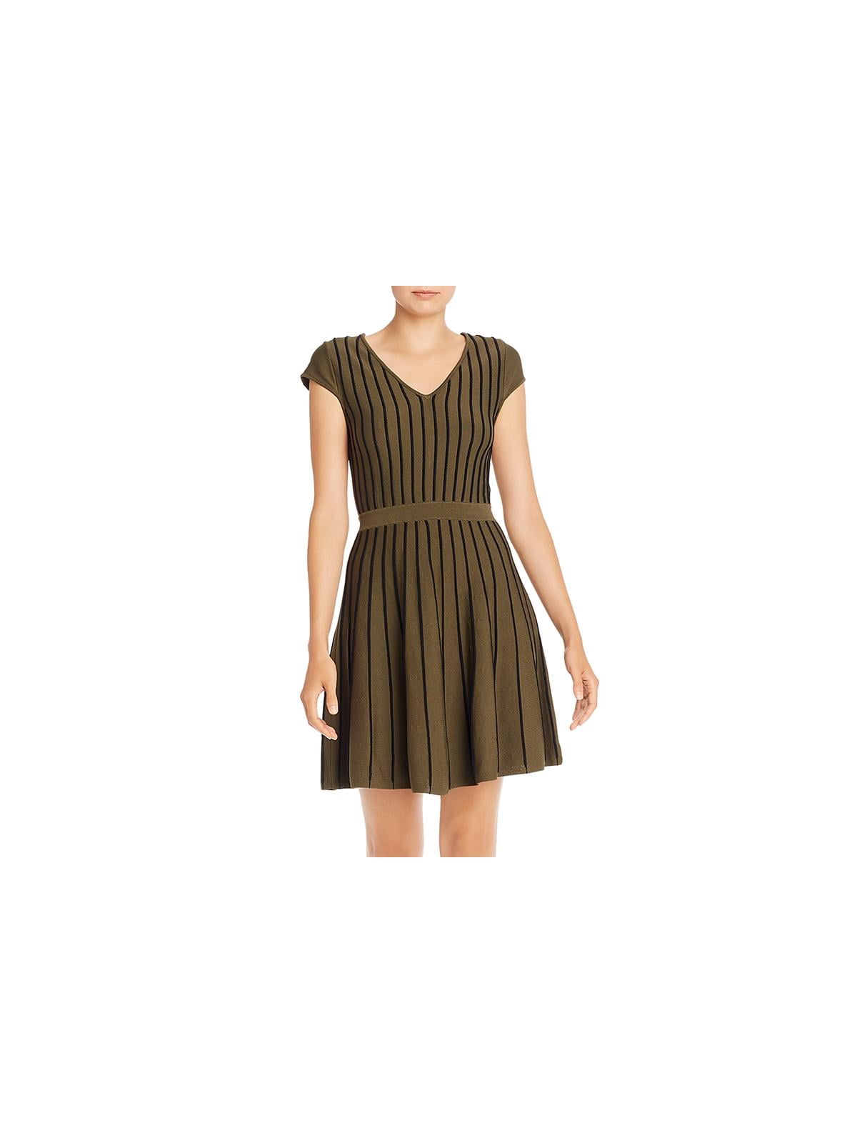 Parker Womens Knit Striped Shift Dress Green M - Walmart.com