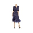 thumbnail image 1 of Parker Womens Printed Smacked Midi Dress Blue S, 1 of 2