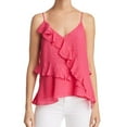 thumbnail image 1 of Parker Womens Ruffle Silk Cami Tank Top, Pink, Small, 1 of 1