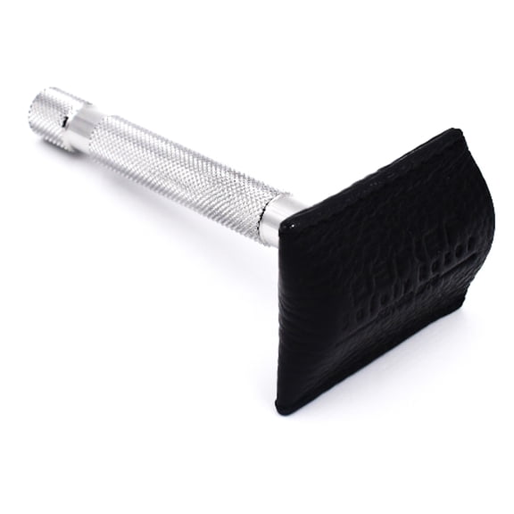 Parker's Genuine Leather Double Edge Safety Razor Protective Sheath / Travel Cover - Fits all standard safety razors - Color: Black