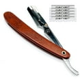 thumbnail image 1 of Parker's Men Rosewood Handle Barber Straight Razor & 5 Parker Razor Blades, 1 of 6