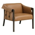 thumbnail image 1 of Parkfield Accent Chair in Camel Brown Faux Leather with Walnut Frame, 1 of 7