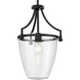 thumbnail image 1 of Parkhurst Collection One-Light New Traditional Matte Black Clear Glass Mini-Pendant Light, 1 of 2