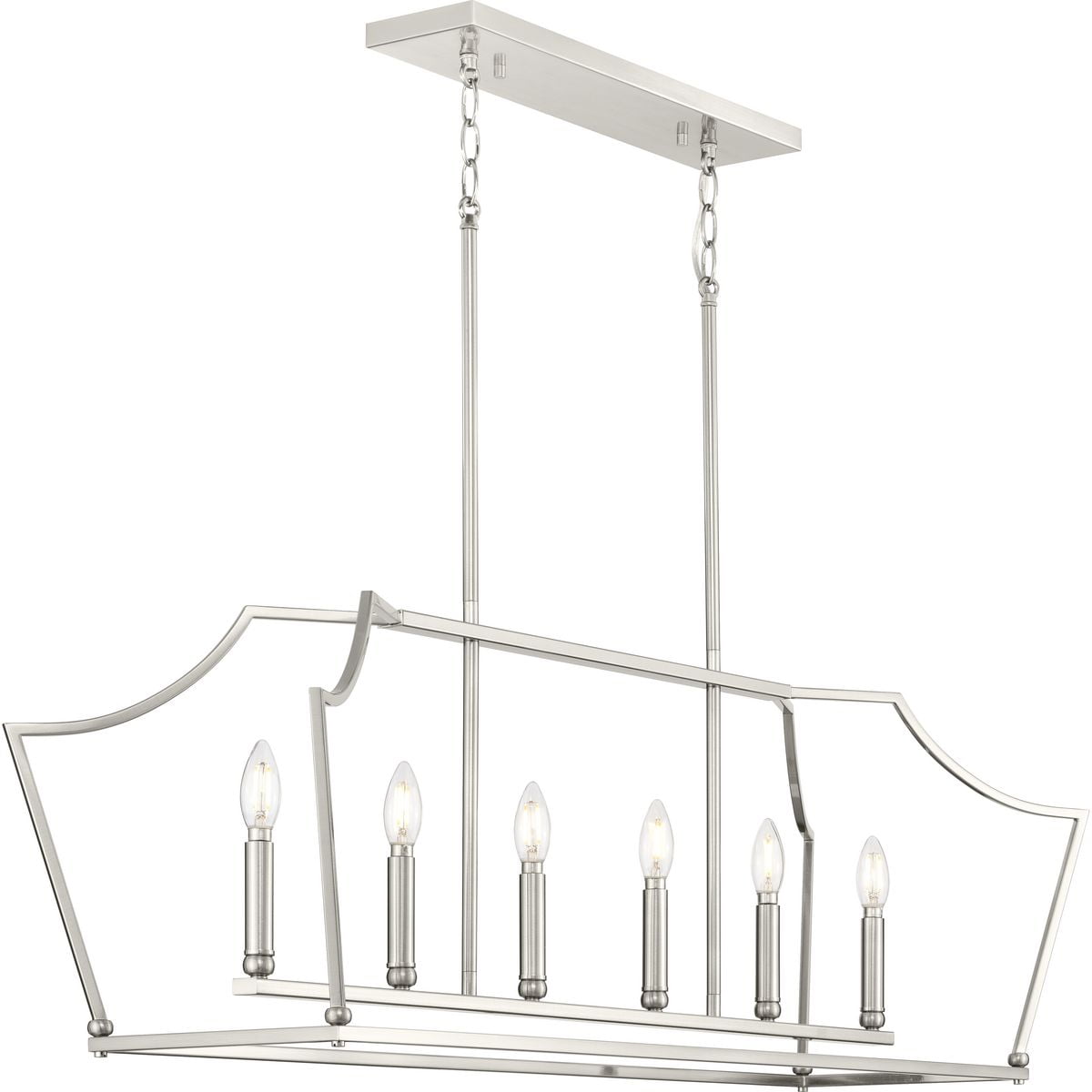 Parkhurst Brushed Nickel 6-Light Linear Chandelier