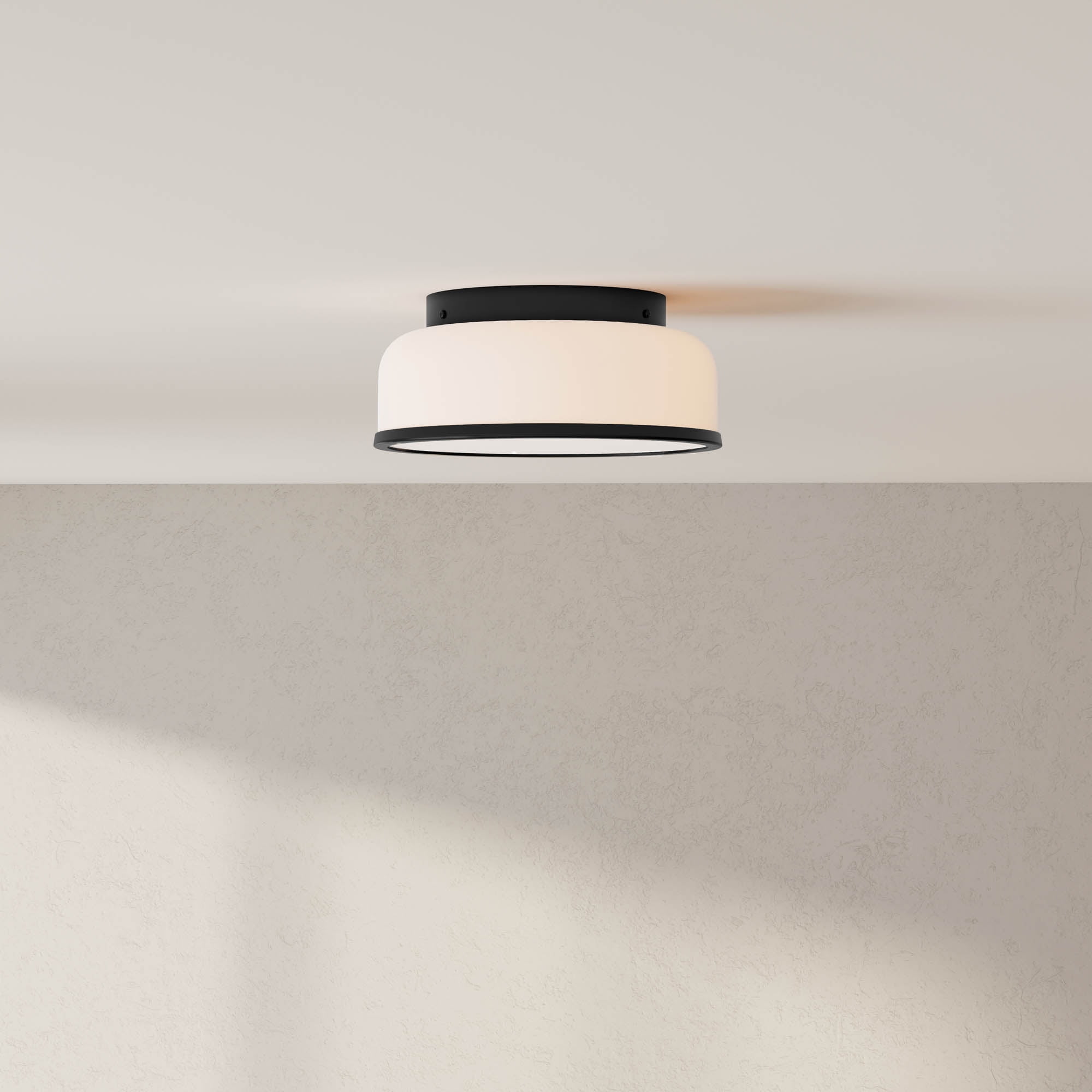 Parkhurst Matte Black Glass Flush Mount Light