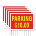 thumbnail image 1 of Parking $10 Dollars Yard Sign 5 Pack of 24 Inch x 36 Inch Double Sided Weatherproof Heavy-Duty Plastic with Stake | Event Parking, Affordable Pricing, Clear Messaging | Made in USA, 1 of 7