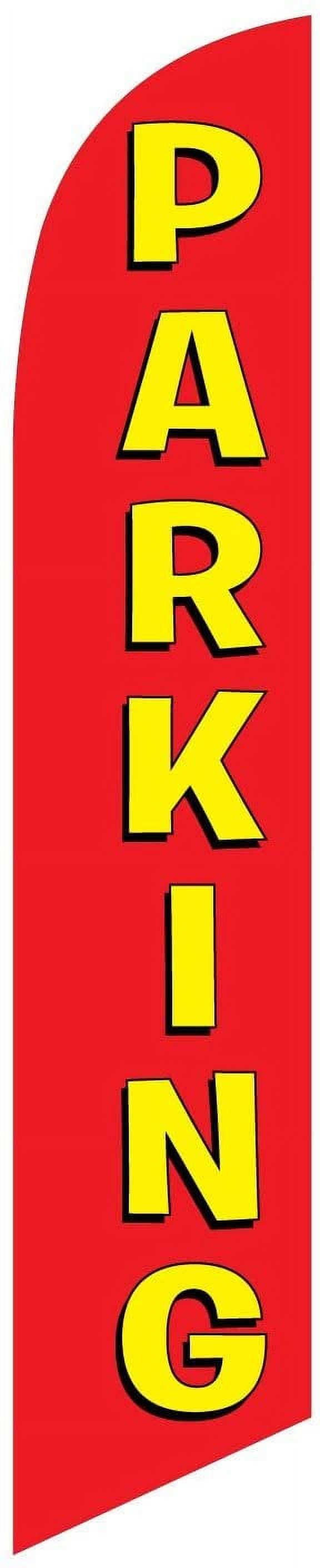 Parking Advertising Feather Banner Swooper Flag Sign with Flag Pole Kit and Ground Stake