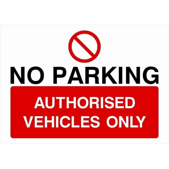 No Parking Authorised Vehicles Only Sign Parking Signs & Permits Metal Sign Tin Sign 12x16 Inch - Caution Safety Warning Security Signs Indoor & Outdoor Signs for Home, Office, Work