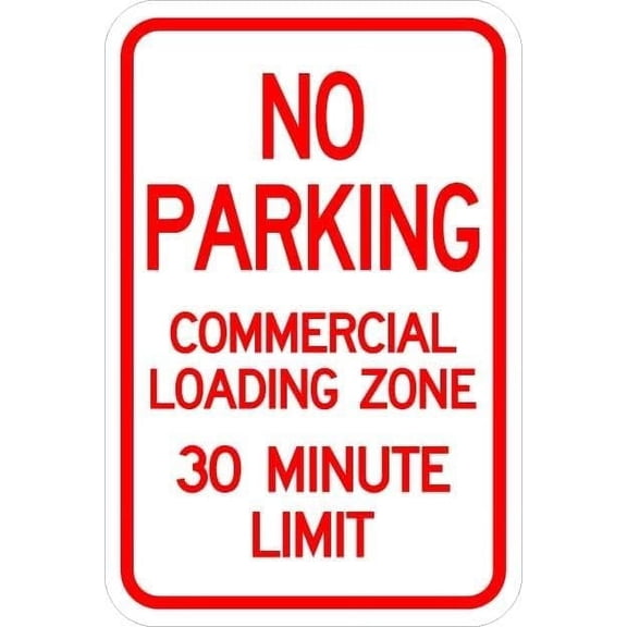No Parking-Commercial Loading Zone Sign Parking Signs Metal Sign Tin Sign 8x12 Inch - Caution Safety Warning Security Signs Indoor & Outdoor Signs for Home, Office, Work