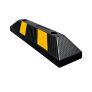 Parking Curb Block - 20IN Long Wheel Stop- Black With Yellow stripes - Rubber - 1PC