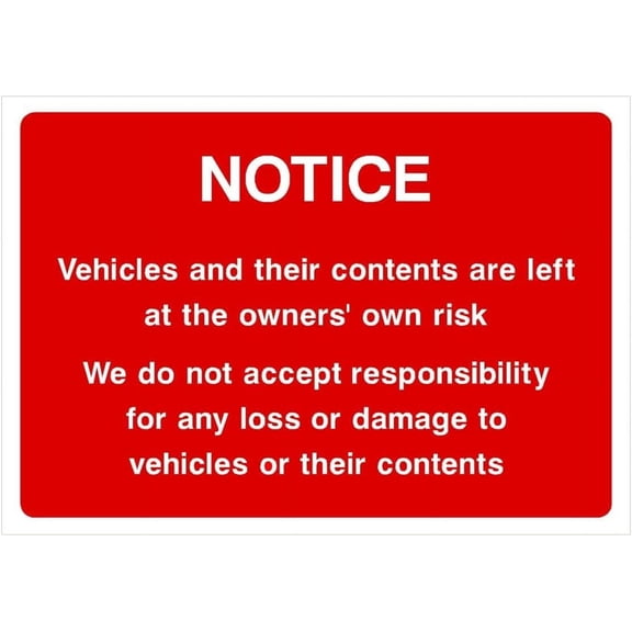 Parking Disclaimer Sign Parking Signs & Permits Metal Sign Tin Sign 12x16 Inch - Caution Safety Warning Security Signs Indoor & Outdoor Signs for Home, Office, Work