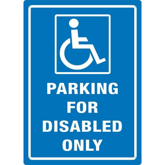Parking For Disabled Only Sign Signs Outdoor, Uv Printed Aluminum 12 X 8 In, Weatherproof And Security Signs For Home Or Business