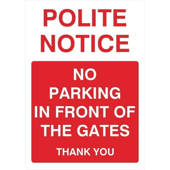 No Parking In Front Of The Gates Portrait Sign Parking Signs & Permits Metal Sign Tin Sign 8x12 Inch - Caution Safety Warning Security Signs Indoor & Outdoor Signs for Home, Office, Work