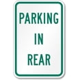 thumbnail image 1 of Parking In Rear Metal Sign Weatherproof Size: 8 x 12 Inch, 1 of 5