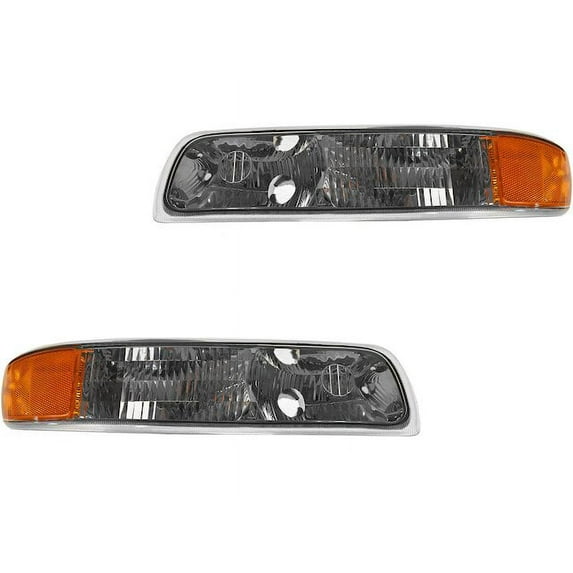 Parking Light Set 2 Piece - Compatible with 2001 - 2002 Chevy Silverado 1500 HD