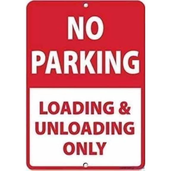 No Parking Loading Unloading Only Restriction Caution Tin Sign, Aluminum Plaque for Garage Parking Yard, Loading Zone Parking Sign, 8x12 Inch For Home Wall Art Decor Metal Tin Sign