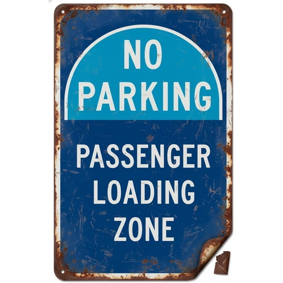 No Parking Loading Zone|Full Color Metal Single-sided Street Parking Sign|Fade Resistant And Weatherproof|Rounded Corners, Predrilled Holes|8"x12"Inches Vintage Signs Aluminum Plates Printed