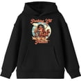 thumbnail image 1 of "Parking Lot Pioneer" Old West Wagon Football Cowboy Youth Black Long Sleeve Hoodie-Large, 1 of 3