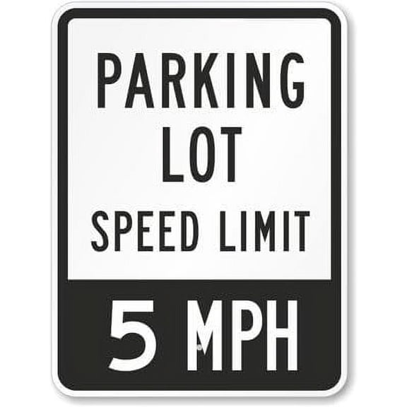 Parking Lot Speed Limit 5 MPH Sign, 16" x 12"