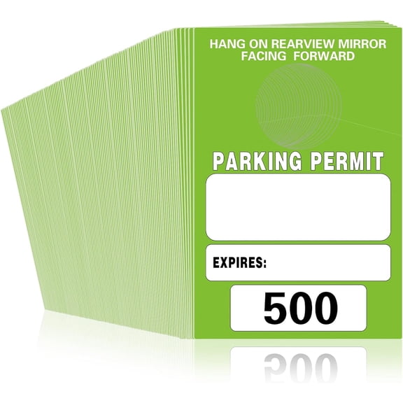 Parking Permit Hang Tags,Numbers 001-500 Blank Numbered Temporary Parking Permits,Car Vehicle Parking Management,High-Visibility Green Hang Tags(500 packs)