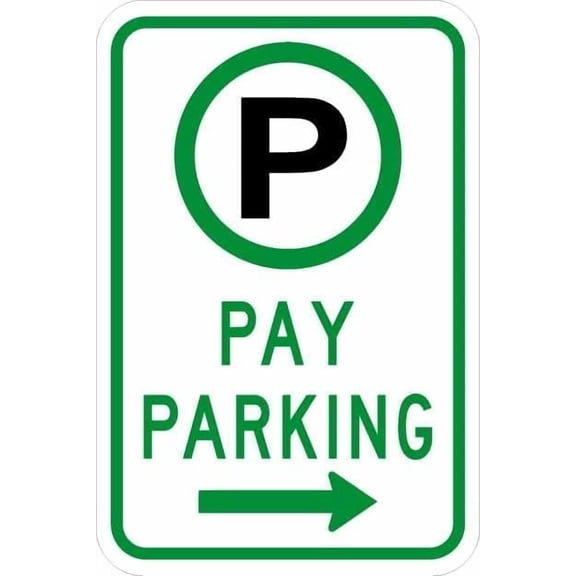 Parking Permitted Pay Parking Sign Parking Signs Metal Sign Tin Sign 12x16 Inch - Caution Safety Warning Security Signs Indoor & Outdoor Signs for Home, Office, Work