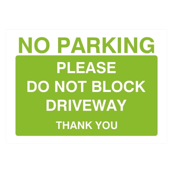 No Parking Please Do Not Block Driveway Sign Bright Green Parking Signs & Permits Metal Sign - Caution Safety Warning Security Signs Indoor & Outdoor (Aluminum) Size: 12 x 16 inch