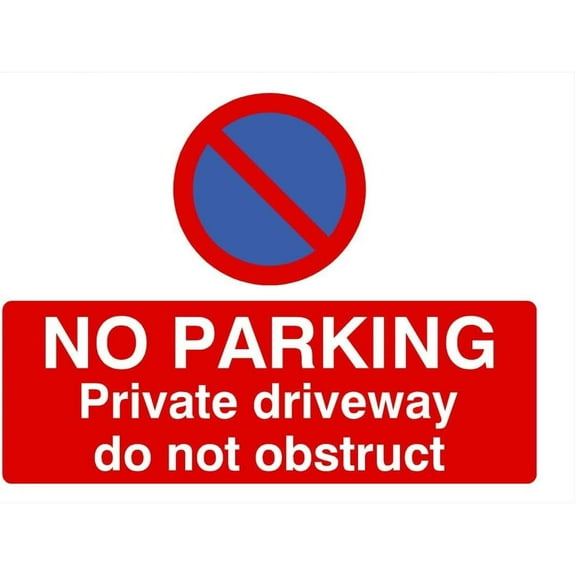 No Parking Private Driveway At Any Time Landscape Parking Signs & Permits Metal Sign Tin Sign 8x12 Inch - Caution Safety Warning Security Signs Indoor & Outdoor Signs for Home, Office, Work