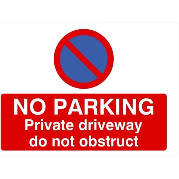 No Parking Private Driveway At Any Time Landscape Parking Signs & Permits Metal Sign Tin Sign 8x12 Inch - Caution Safety Warning Security Signs Indoor & Outdoor Signs for Home, Office, Work