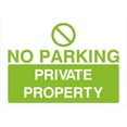 thumbnail image 1 of No Parking Private Property Sign in Bright Green Parking Signs & Permits Metal Sign Tin Sign 8x12 Inch - Caution Safety Warning Security Signs Indoor & Outdoor Signs for Home, Office, Work, 1 of 5