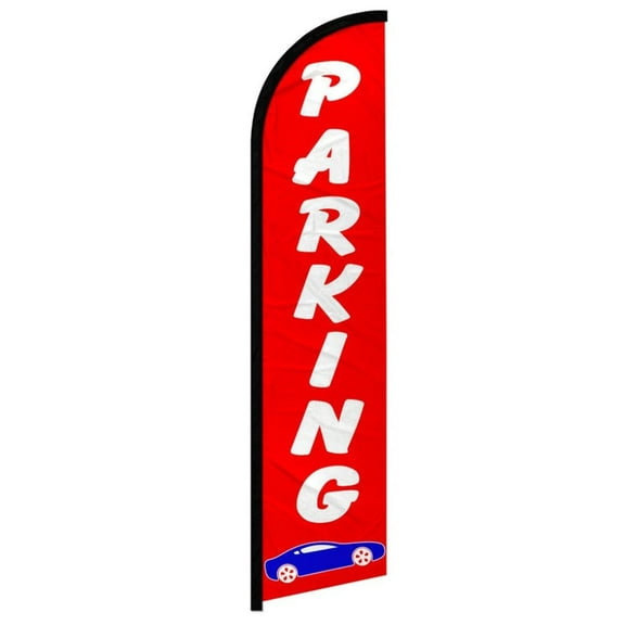 Parking (Red) Windless Banner Flag
