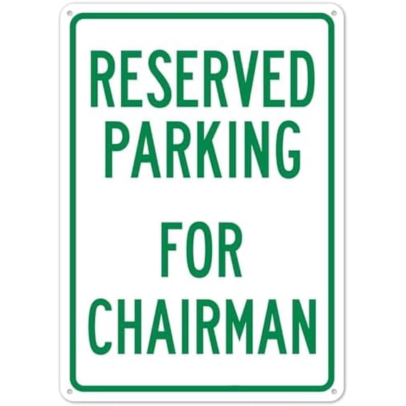 Parking Reserved For Chairman Sign Parking Safety Signs Metal Tin Sign 8x12 Inch Clear Warning for Home & Busines