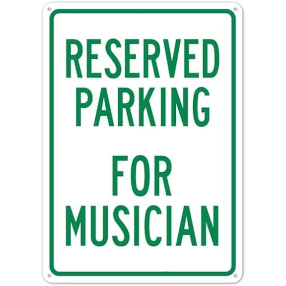 Parking Reserved For Musician Sign Parking Signs Metal Safety Sign NO.17956 Metal Safety Tin Sign 8x12 Inch - Clear Warning for Home & Business Use
