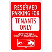 Parking Reserved for Tenants Only Sign, Private Driveway Warning Sign