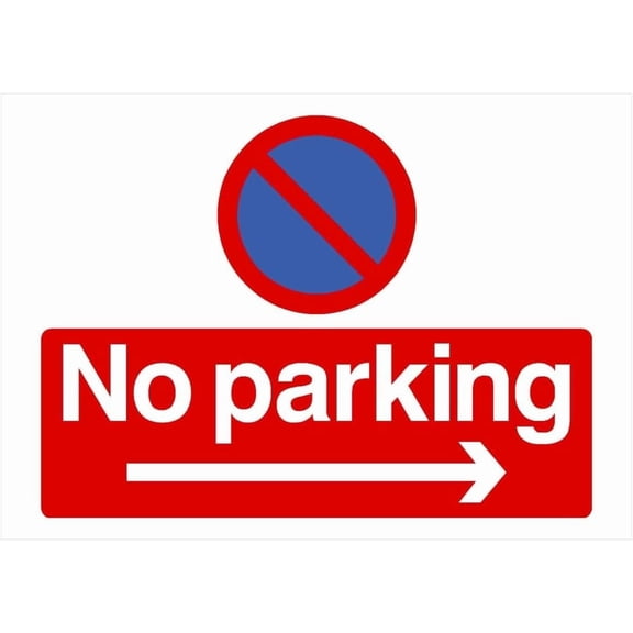 No Parking Right Arrow At Any Time Sign Landscape Parking Signs & Permits Metal Sign Tin Sign 8x12 Inch - Caution Safety Warning Security Signs Indoor & Outdoor Signs for Home, Office, Work