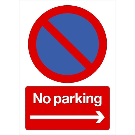 No Parking Right Arrow At Any Time Sign Portrait Parking Signs & Permits Metal Sign Tin Sign 12x16 Inch - Caution Safety Warning Security Signs Indoor & Outdoor Signs for Home, Office, Work