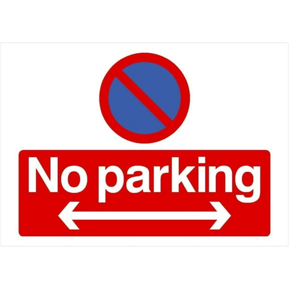 No Parking Right and Left Arrow At Any Time Sign Landscape Parking Signs & Permits Metal Sign Tin Sign 12x16 Inch - Caution Safety Warning Security Signs Indoor & Outdoor Signs for Home, Office, Work