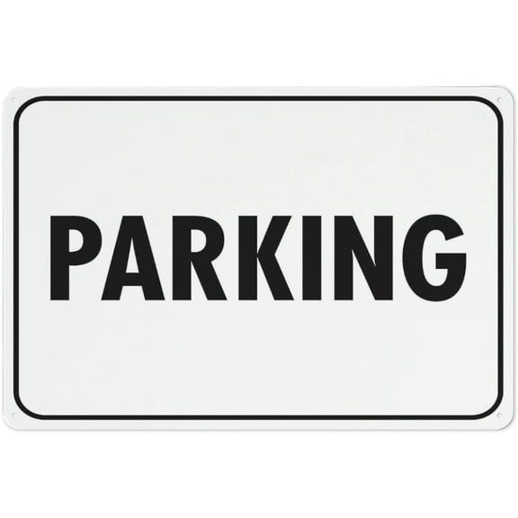 Parking Sign 8"x12" Reflective Aluminum Metal Warning Signage With Symbol For Indoor Outdoor Use
