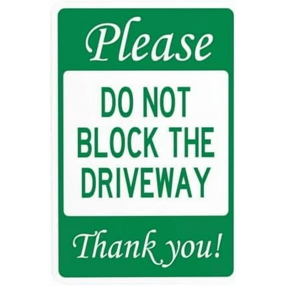 No Parking Sign, Do Not Block The Driveway Warning Sign, Driveway Security Metal Signs for Busines Home Outdoor Indoor Road Yard Garage Street Wall Caution Decor 8 x 12 Inch
