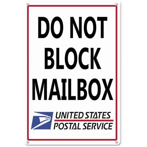 No Parking Signs Do Not Block Mailbox Aluminium/Metal Sign 8×12in, Sturdy Aluminum Signs Rust Free, No Parking In Front of Mailbox Sign, No Parking Mailbox Sign