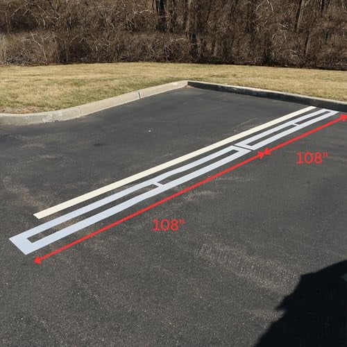 Parking Space Line Stencil | Makes Standard 4 Inch Line Width |1/16th inch LDPE Contractor Grade | (Single 4 inch x 9.5 ft Line Stencil in 1/16th in LLDPE)