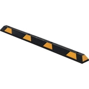 Parking Stop/Curb Block, 72 Rubber, Black With Yellow Stripes